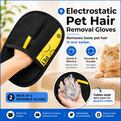 Pet Hair Removal Glove- Buy 1 Get 1 Free